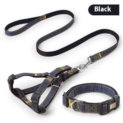 Durable Denim Dog Leash Set