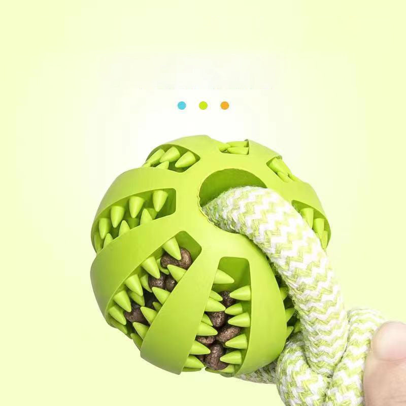 Interactive Dog Chew Ball with Rope