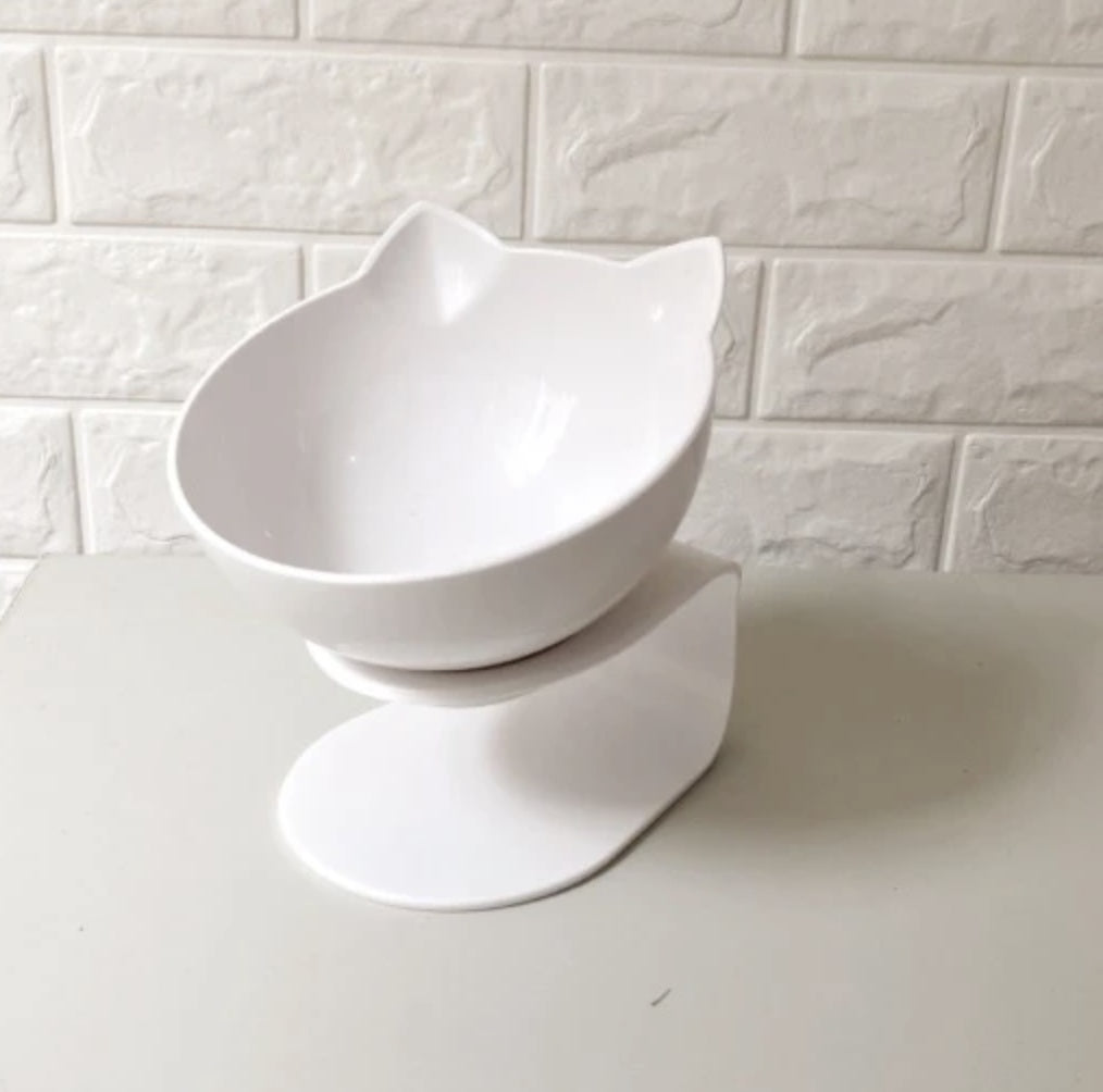 Transparent Cat Double Feeding Bowl with Spine