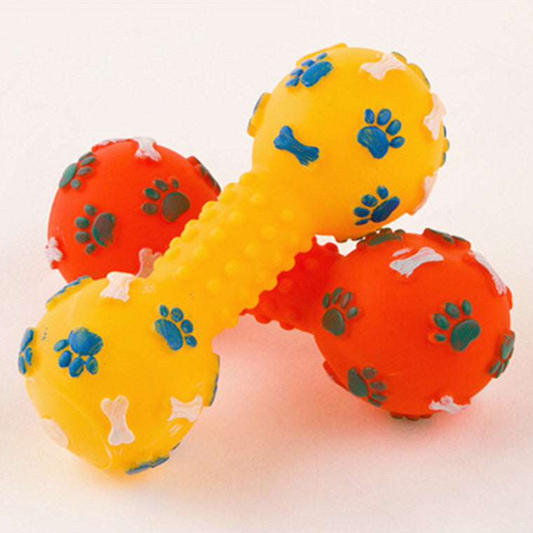 Silicone Dog Dumbbell Toy with Sound