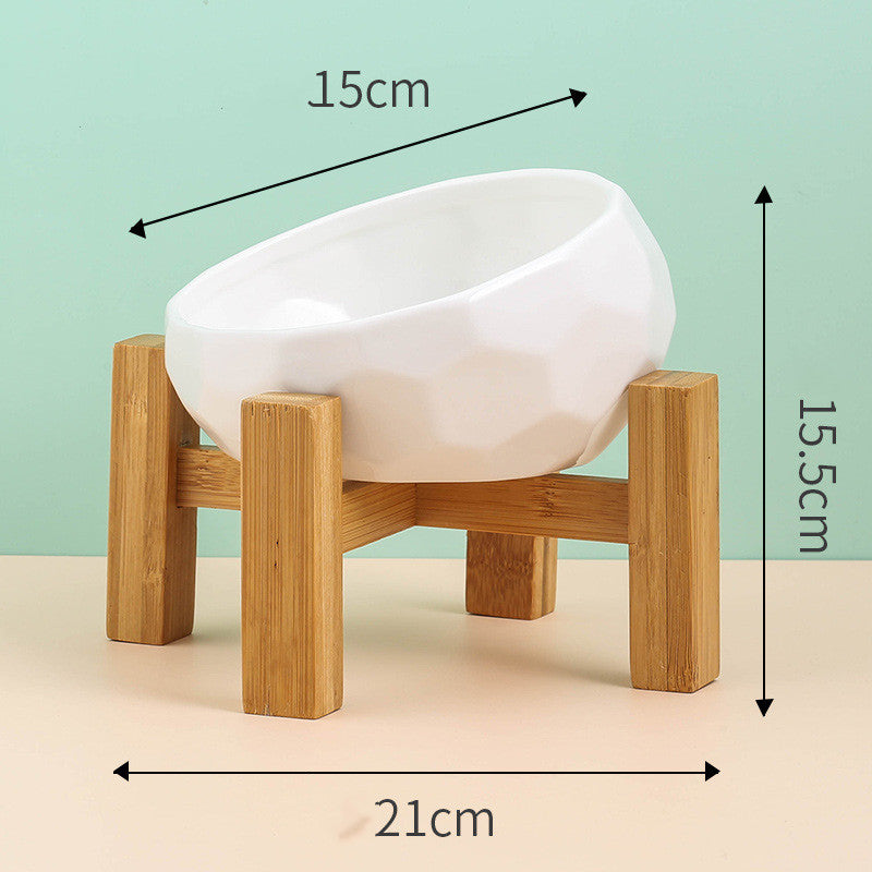 Ceramic Oblique-Mouth Pet Bowl