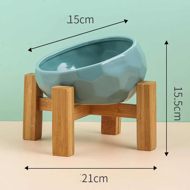 Ceramic Oblique-Mouth Pet Bowl