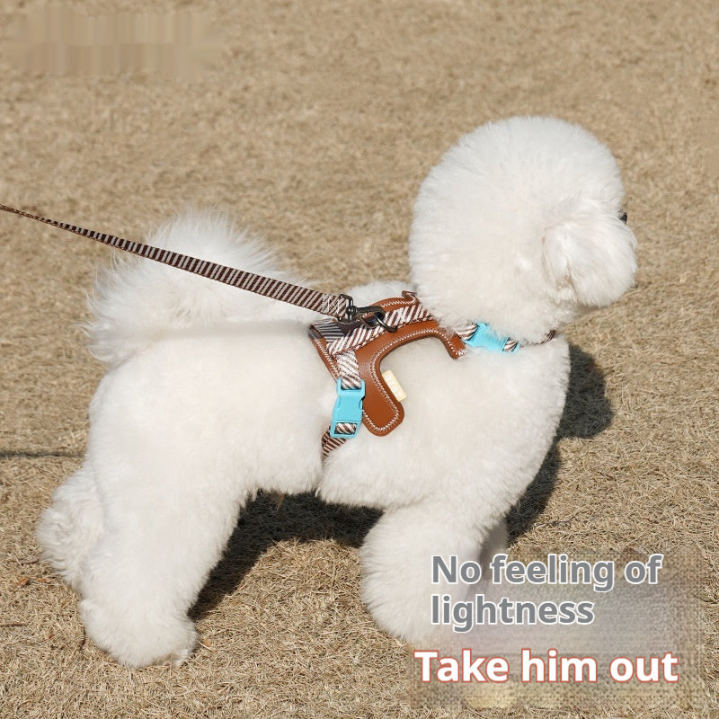 Adjustable Anti-Slip Dog Harness with Leather-Style Leash