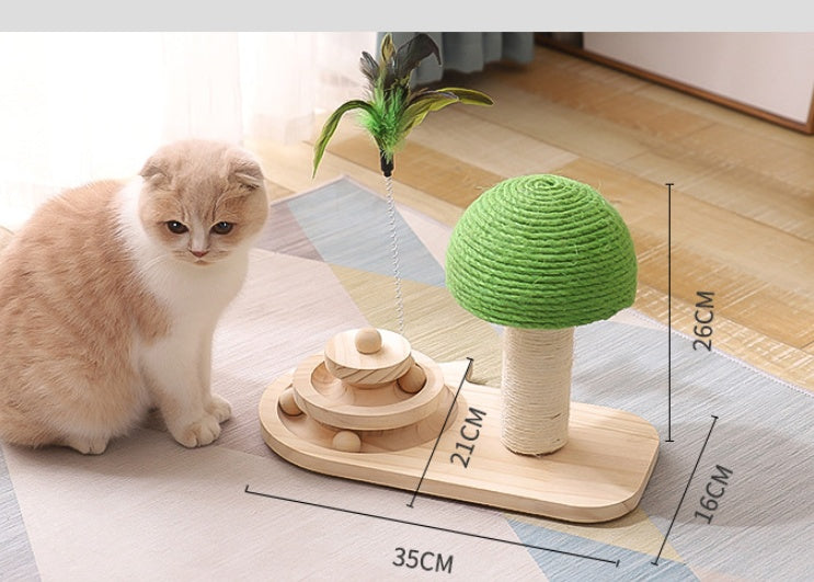 Cat Tree Toy with Scratching Post and Sisal Balls