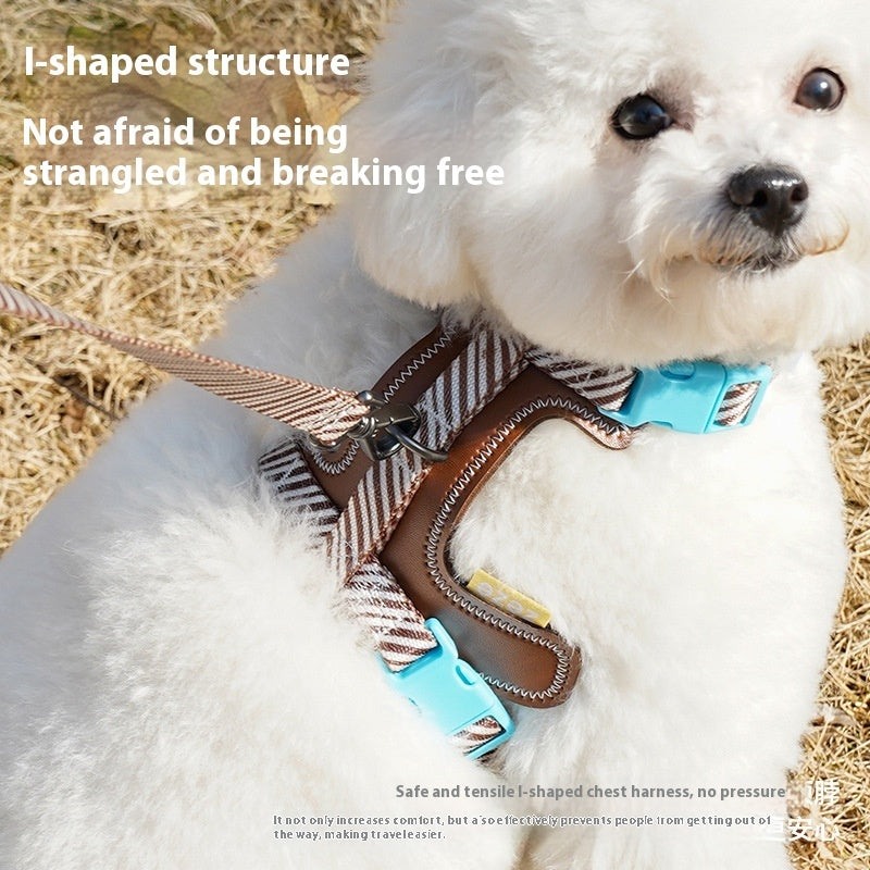 Adjustable Anti-Slip Dog Harness with Leather-Style Leash