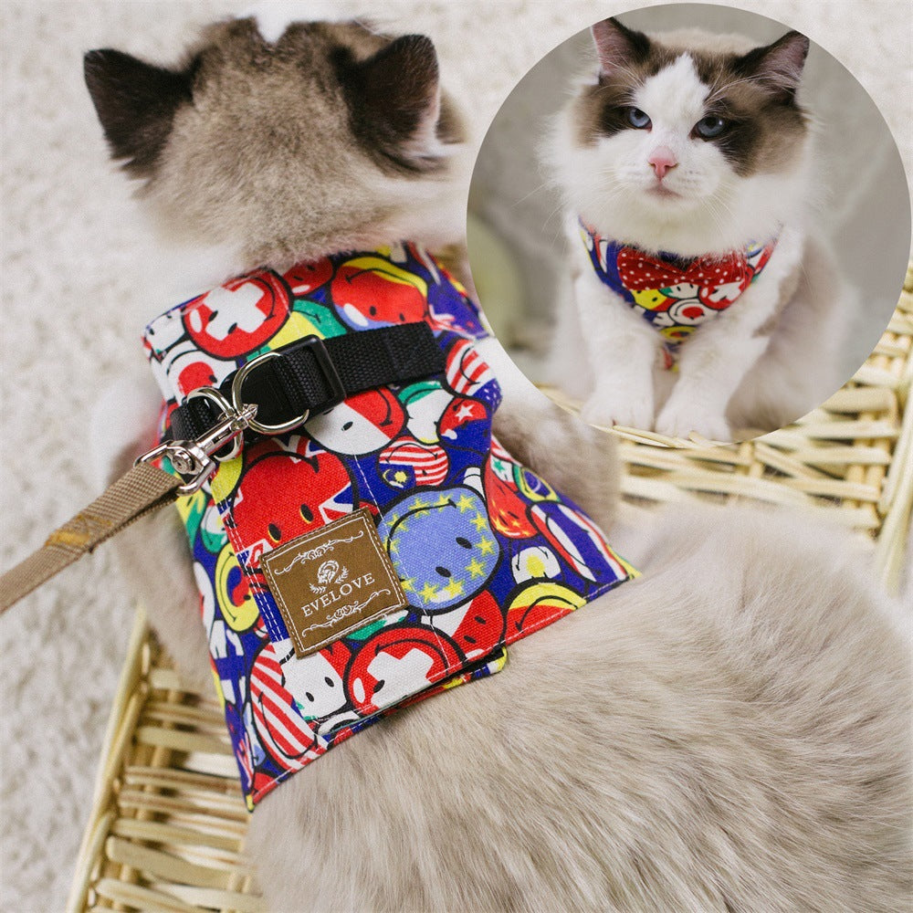 Bow-Accent Cat Harness & Leash Set