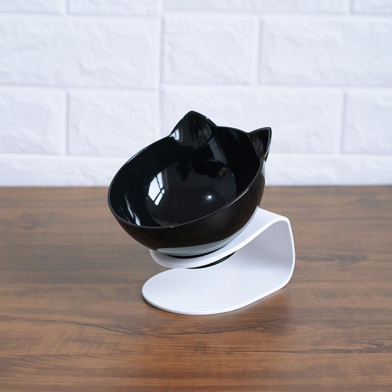 Transparent Cat Double Feeding Bowl with Spine