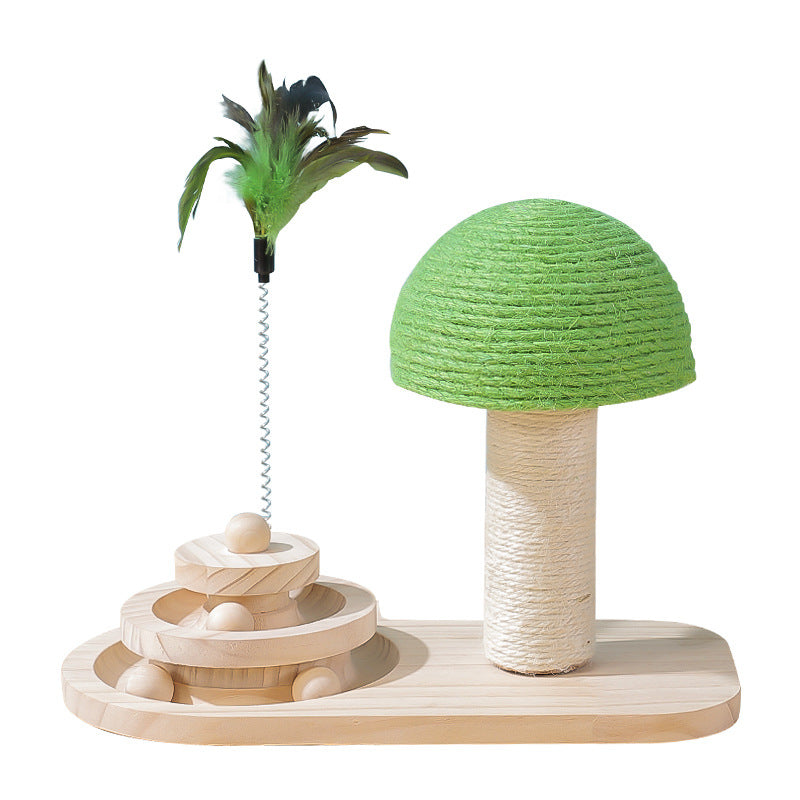 Cat Tree Toy with Scratching Post and Sisal Balls