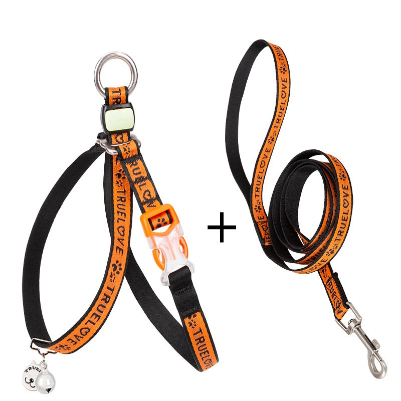 Breathable Cat Harness with Bell & Leash Set