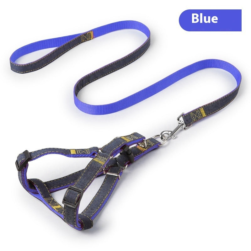 Durable Denim Dog Leash Set
