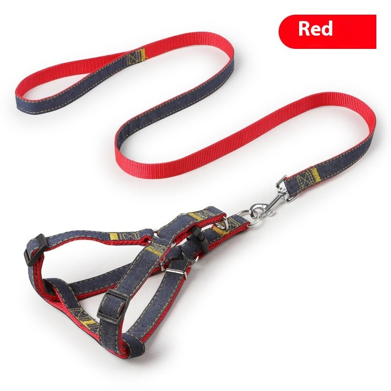 Durable Denim Dog Leash Set