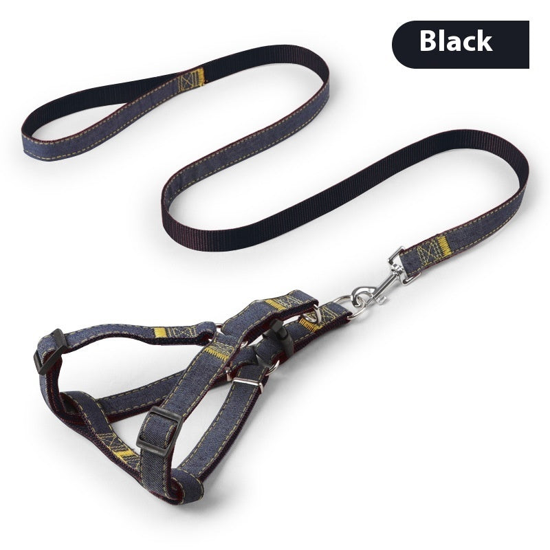 Durable Denim Dog Leash Set