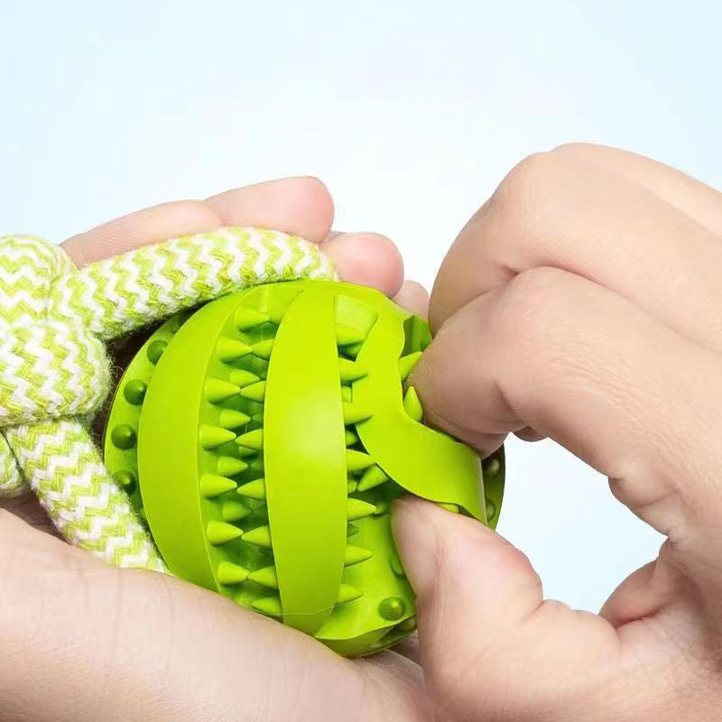 Interactive Dog Chew Ball with Rope
