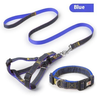 Durable Denim Dog Leash Set