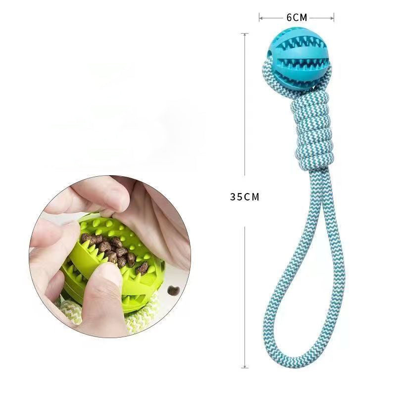 Interactive Dog Chew Ball with Rope